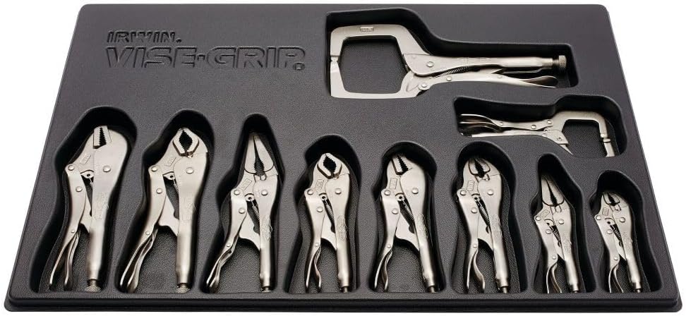 Grip Étau 1078TRAY 10 complet Grip étau dans une boîte à outils Plateau de rangement