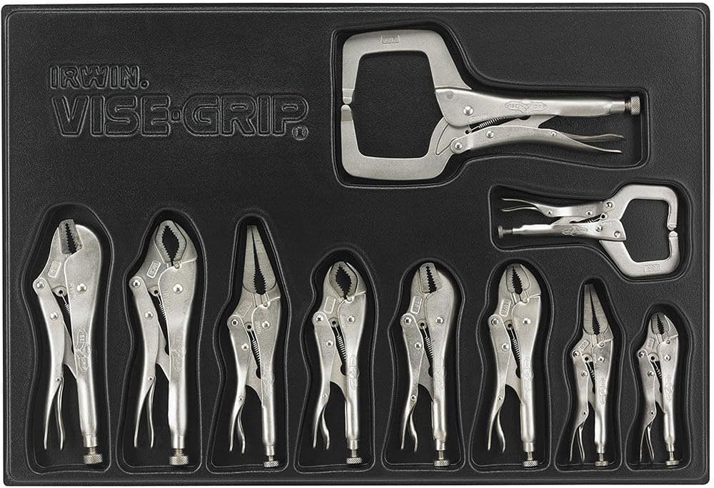 Grip Étau 1078TRAY 10 complet Grip étau dans une boîte à outils Plateau de rangement