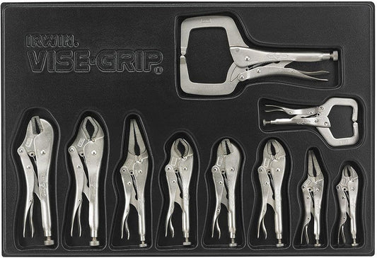 Grip Étau 1078TRAY 10 complet Grip étau dans une boîte à outils Plateau de rangement
